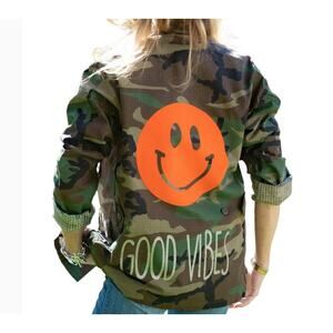 HipChik Couture Good Vibes Vintage Army Jacket Sz XL
